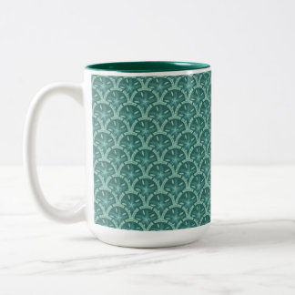 Nautische Aquamarine Gitter Zweifarbige Tasse