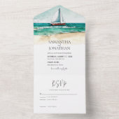 Nautische Aquarellbilder für Hochzeiten All In One Einladung (Innen Boden)