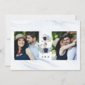 Nautische Aquarellblume Ankerschor Navy Blue Foto Save The Date (Rückseite)