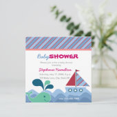 Nautische Babydusche Einladung (Stehend Vorderseite)