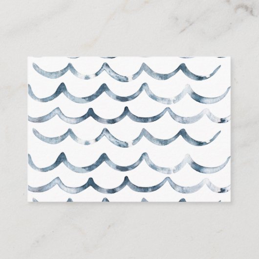 Nautische Babyduschkarte für Wasserfarben Begleitkarte (Rückseite)