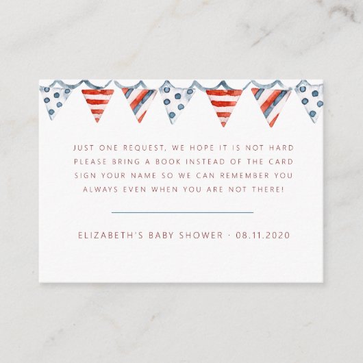 Nautische Babyduschkarte für Wasserfarben Begleitkarte (Vorderseite)