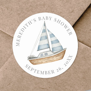 Nautische Babyparty Runder Aufkleber