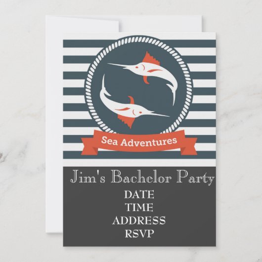 nautische Bachelor-Party Einladung (Vorderseite)