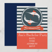 nautische Bachelor-Party Einladung (Vorne/Hinten)