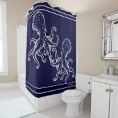 Nautische Badewanne Ocean Navy Blue Octopus Bath S Duschvorhang (Beispiel)