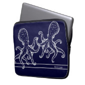 Nautische Badewanne Seefahrt Blauer Oktopus Laptopschutzhülle (Vorderseite Links)
