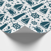Nautische Beachwickelpapier Geschenkpapier (Ecke)