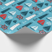 Nautische Beachwickelpapier Geschenkpapier (Ecke)