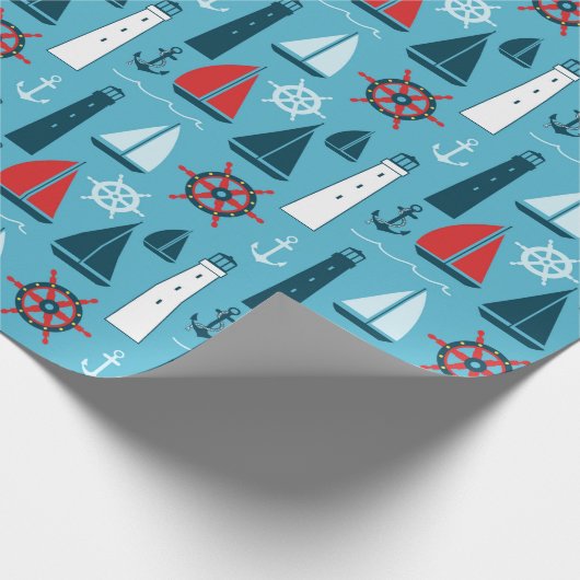 Nautische Beachwickelpapier Geschenkpapier (Ecke)