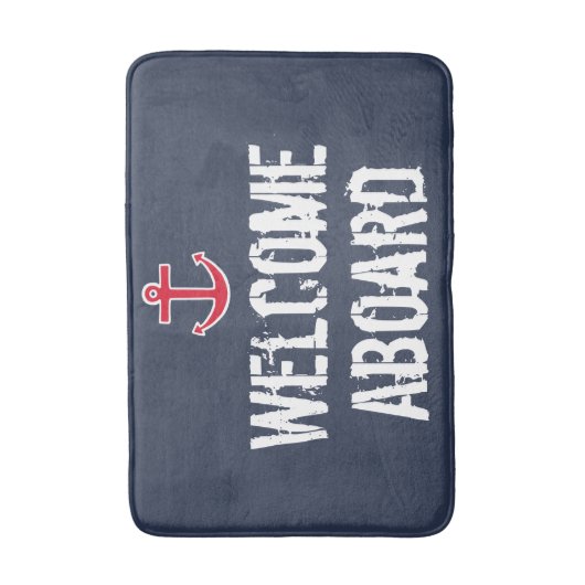Nautische Begrüßung an Bord Bath Mat Rug Badematte (Vorderseite Vertikal)