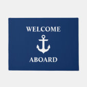 Nautische Begrüßung an Bord der Marine Blue Fußmatte (Vorderseite)