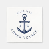 Nautische benutzerdefinierte Monogramme Serviette (Vorderseite)