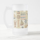Nautische Bier-Tasse Mattglas Bierglas (Links)