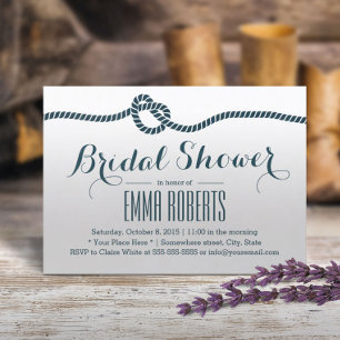 Nautische Bindung an das Brautparty der Knot-Marin Einladung