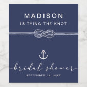 Nautische Bindung an das Brautparty des Knotens Weinetikett (Einzelnes Label)