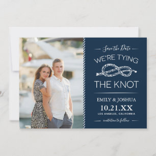 Nautische Bindung des Fotos des Knotens Save the D Date