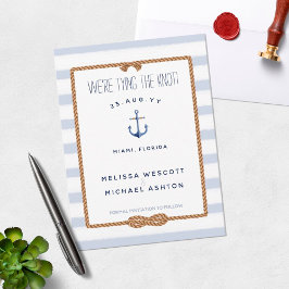 Nautische Bindung von Unendlichkeit + blaue Wasser Save The Date