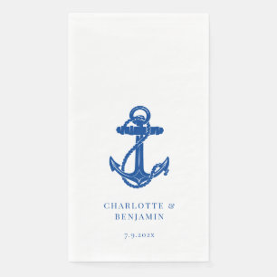 Nautische blaue Anker-Strandhochzeit Serviette