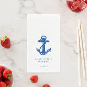 Nautische blaue Anker-Strandhochzeit Serviette (Beispiel)
