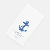 Nautische blaue Anker-Strandhochzeit Serviette (Ecke)