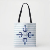nautische blaue Anker Tasche (Vorderseite)