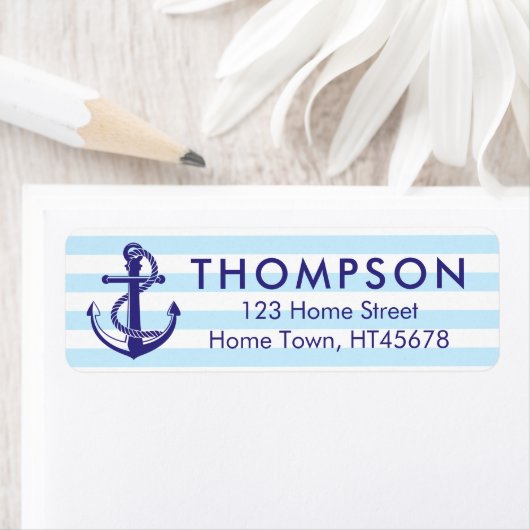 Nautische blaue Ankerhalterung gestreift Rücksende (Insitu)