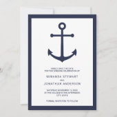 Nautische blaue Ankerhochzeit speichern das Datum Save The Date (Vorderseite)