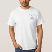 Nautische blaue Ankerküste Mit Monogramm T-S T-Shirt (Vorderseite)