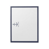 Nautische Blaue Ankerstelle mit Individuelle Name Notizblock (Rotiert)