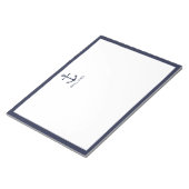 Nautische Blaue Ankerstelle mit Individuelle Name Notizblock (angewinkelt)