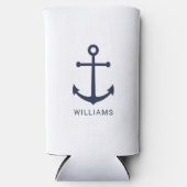 Nautische blaue Ankervorrichtung und Individuelle Selters Dosenkühler (Vorderseite)