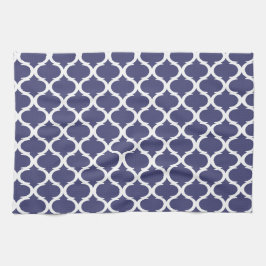 Nautische blaue, geometrische Musterküste Geschirrtuch