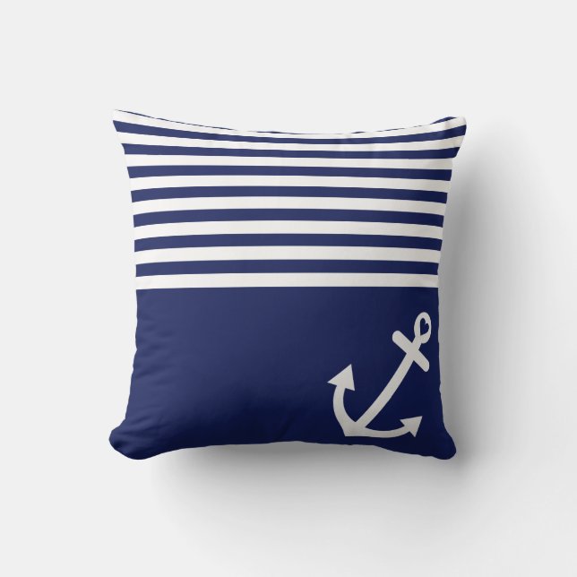 Nautische Blaue Liebe Kissen (Vorderseite)