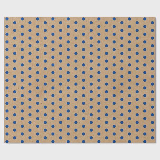 Nautische blaue Punkte Imitate Rustikale braune Kr Geschenkpapier (Flach)