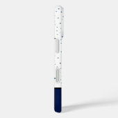 Nautische blaue weiße Punkte Streifen Monogramm Case-Mate iPhone Hülle (Rückseite / Rechts)