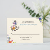 Nautische Bliss-Antwortkarte RSVP Karte (Stehend Vorderseite)