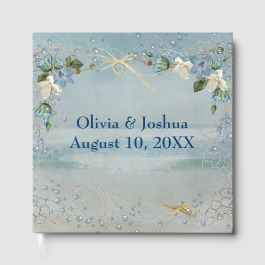 Nautische Blume auf Net Wedding Gästebuch (Vorderseite)