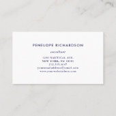 Nautische Blume| Navy Blue Floral Anchor Visitenkarte (Rückseite)