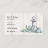 Nautische Blumenanker Visitenkarte (Rückseite)
