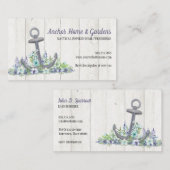 Nautische Blumenanker Visitenkarte (Vorne/Hinten)