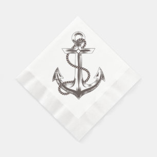 Nautische Blumenkohle Blume Party / Hochzeit Serviette