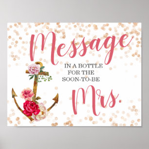 Nautische Brautparty   Anker‑Party   DEKO Poster