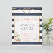 Nautische Brautparty-Meldung in einem Flaschenzeic (Stehend Vorderseite)