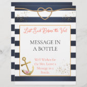 Nautische Brautparty-Meldung in einem Flaschenzeic (Vorne/Hinten)