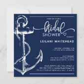 Nautische Brautparty Weißer Anker Marine Einladung (Vorderseite)