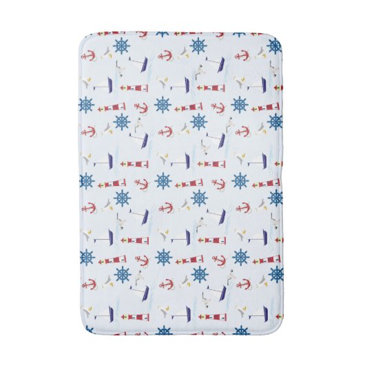 Nautische Collage Badematte (Vorderseite Vertikal)