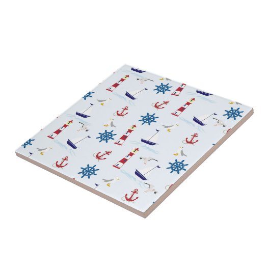 Nautische Collage Fliese (Seite)