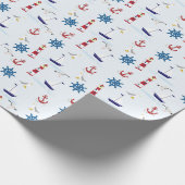 Nautische Collage Geschenkpapier (Ecke)