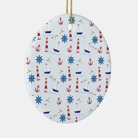 Nautische Collage Keramik Ornament (Rechts)